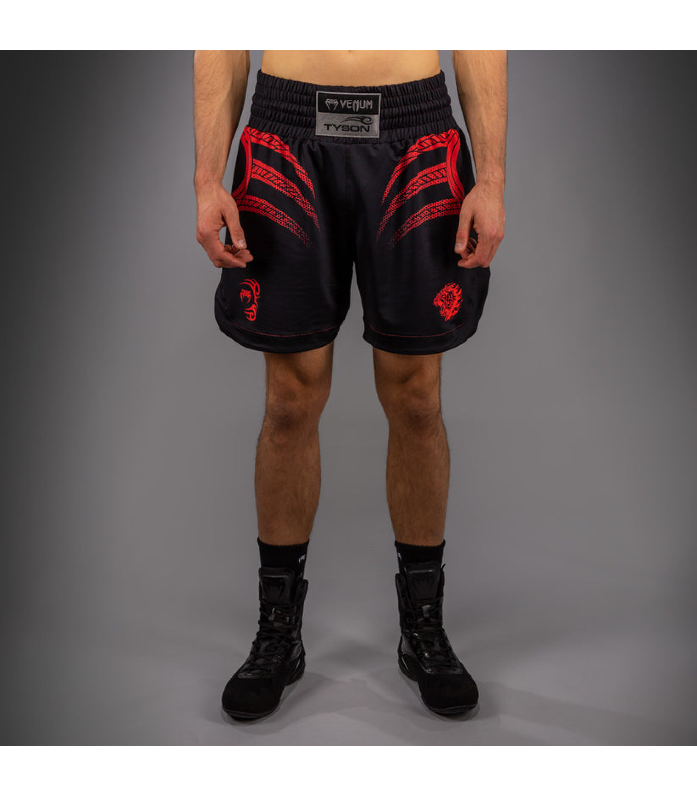 Шорти - Venum x Mike Tyson Tiger Boxing Shorts - Deep Black/Intense Red​